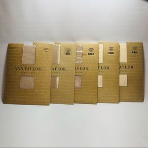 Vtg ANN TAYLOR Mixed Color Lot of 5 New Pantyhose Size C Med Champagne & Ivory